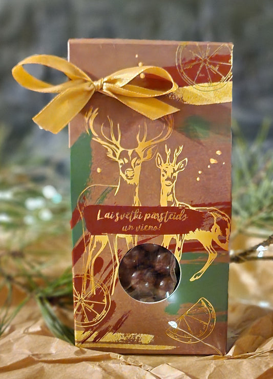 Hazelnuts in dark chocolate MAY THE HOLIDAYS BE SURPRISED AND UNIFIED!
